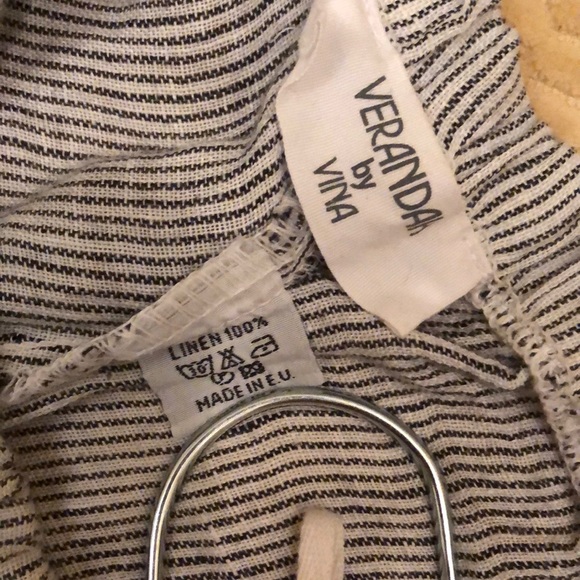 Verandah by Vina bohemian linen wide flowing leg, elastic high-waist cropped - Picture 4 of 7